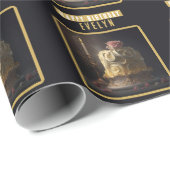 Papier Cadeau Beauté et gâteau d'anniversaire de la bête - (Coin rond)