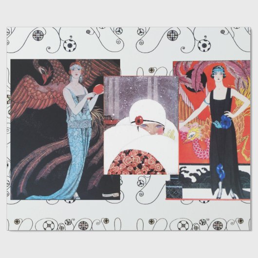 PAPIER CADEAU BEAUTÉ ET PHOENIX, DESIGNER MODE COMPOSÉ ARTISTE (Plat)