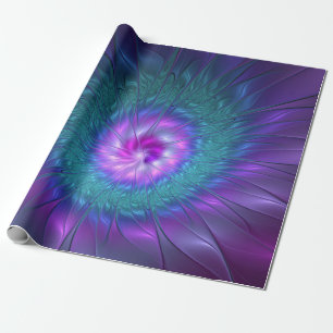 Papier Cadeau Beauté florale abstraite, art fractal coloré de fl