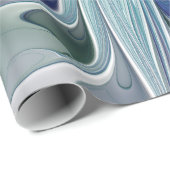 Papier Cadeau Beauté florale Abstraite moderne Blue Pastel Flowe (Coin rond)