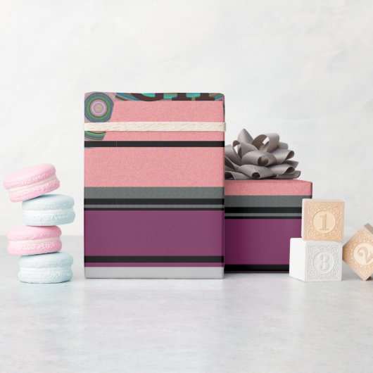 PAPIER CADEAU BEAUTIFER PÈRE GIFT_PUPLER_PINK_BLACK_LETTER (Baby Shower)