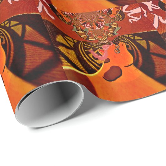 Papier Cadeau Beautiful Amazing Giraffe love safari (Coin rond)