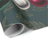 Papier Cadeau Beautiful Christmas Bauble Ornament   (Coin rond)