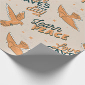 Papier Cadeau Beautiful Dove Peace Animal Pattern Cute Summer (Coin)