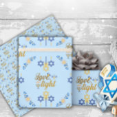 Papier Cadeau Beautiful Elegant Light Blue Hanukkah