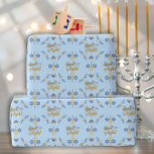 Papier Cadeau Beautiful Elegant Light Blue Hanukkah