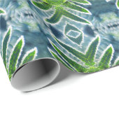 Papier Cadeau Beautiful, Green and Blue Fern Mandala (Coin rond)