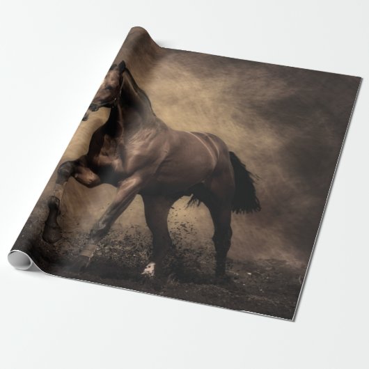 Papier Cadeau Beautiful horse throw pillow (Déroulé)