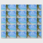 Papier Cadeau Beautiful Turquoise Tropical Beach Pattern (Plat)