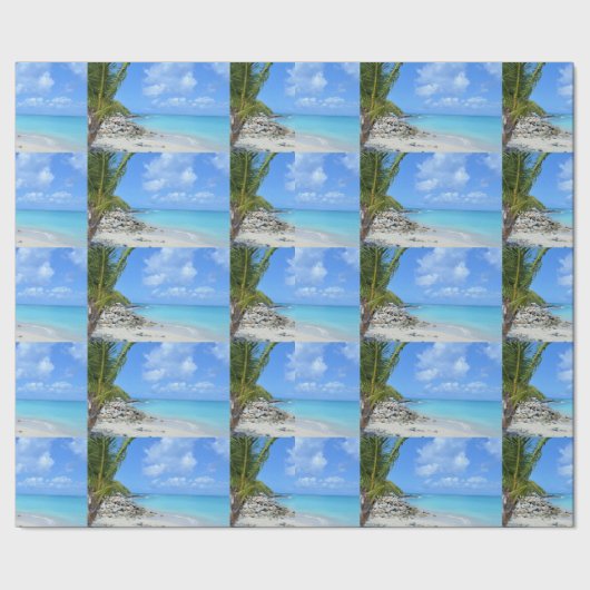 Papier Cadeau Beautiful Turquoise Tropical Beach Pattern (Couture)