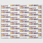 Papier Cadeau Beaux Animaux Amusants Joyeux Script Anniversaire  (Plat)