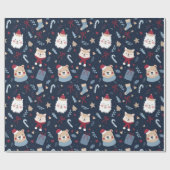 Papier Cadeau Beaux animaux de Noël (Plat)