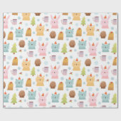 Papier Cadeau Beaux animaux d'hiver (Plat)