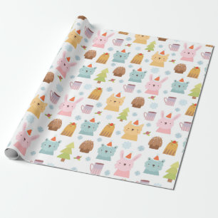 Papier Cadeau Beaux animaux d'hiver