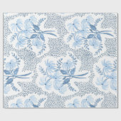 Papier Cadeau Beaux bouquets bleus (Plat)