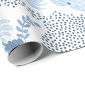 Papier Cadeau Beaux bouquets bleus (Coin rond)