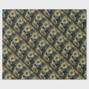 Papier Cadeau Beaux chevaux et Noël rustique de la grange