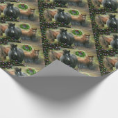 Papier Cadeau Beaux chevaux et Noël rustique de la grange (Coin)