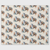 Papier Cadeau Beaux chevaux Western Boho Style Motif (Plat)