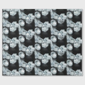 Papier Cadeau Beaux diamants de verre noir cadeau (Plat)