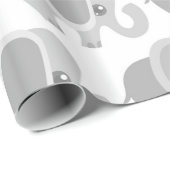 Papier Cadeau Beaux éléphants de bébé (Coin rond)