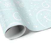 Papier Cadeau Beaux Flocons de Neige (Coin rond)