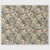 Papier Cadeau Beaux jonquilles baroques de printemps Motif flora (Plat)
