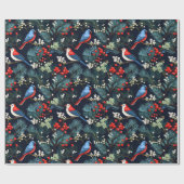 Papier Cadeau Beaux oiseaux d'hiver (Plat)