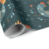 Papier Cadeau Beaux Oiseaux Ornés (Coin rond)