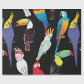 Papier Cadeau Beaux perroquets exotiques tropicaux. utilisation  (Plat)