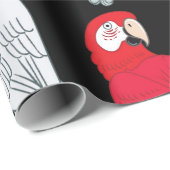 Papier Cadeau Beaux perroquets exotiques tropicaux. utilisation  (Coin rond)