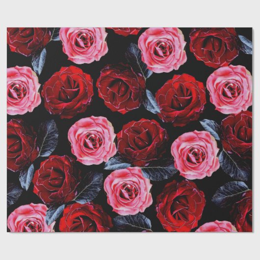 Papier Cadeau Beaux Roses en fleurs (Plat)