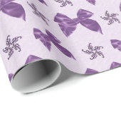 Papier Cadeau Beaux rubans de satin violet (Coin rond)