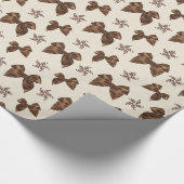 Papier Cadeau Beaux rubans satin marron (Coin)