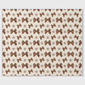 Papier Cadeau Beaux rubans satin marron (Plat)