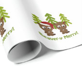 Papier Cadeau Beaver-y Joyeux ! Beavers de Noël (Coin rond)