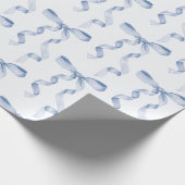 Papier Cadeau Bébé à ruban bleu ou Baby Shower, Fête d'anniversa (Coin)