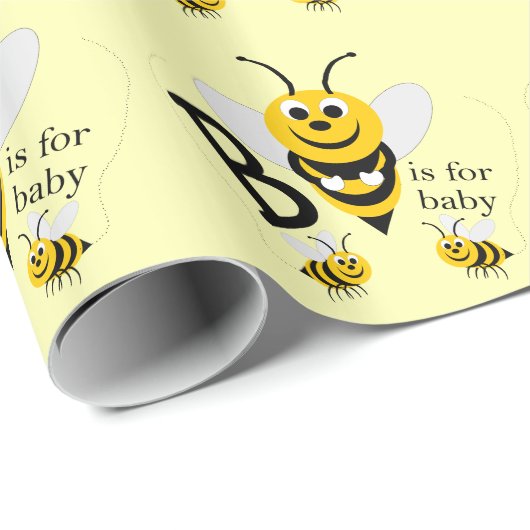 Papier Cadeau Bébé abeille (Coin rond)