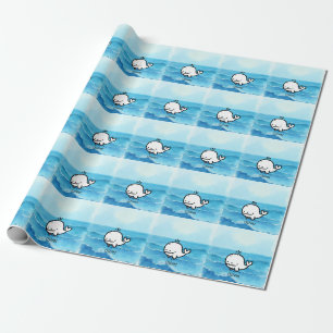Papier Cadeau Bébé adorable baleine - Kawaii Sea Creature Line A