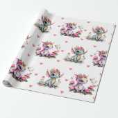 Papier Cadeau Bébé adorable Dragons & Coeurs sur la Saint-Valent (Déroulé)