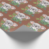 Papier Cadeau Bébé adorable Ours Koala (Coin)