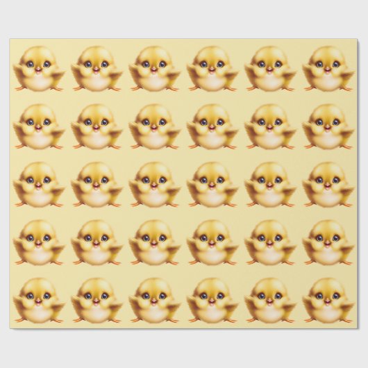 Papier Cadeau Bébé adorable poussin (Plat)