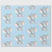 Papier Cadeau Bébé adoré bleu et gris (Plat)