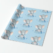 Papier Cadeau Bébé adoré bleu et gris (Déroulé)