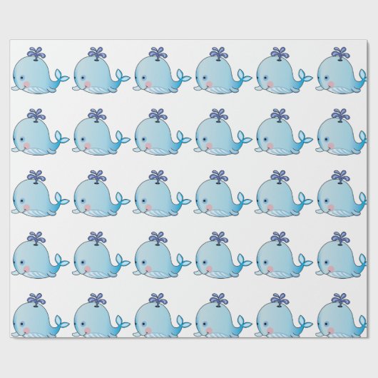 Papier Cadeau Bébé baleine (Plat)