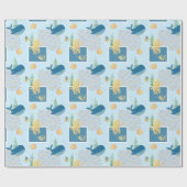 Papier Cadeau Bébé bleu Bébé bleu sous l'eau (Plat)