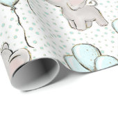 Papier Cadeau Bébé Bleu Bleu (Coin rond)