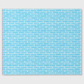 Papier Cadeau Bébé Bleu briques (Plat)