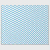 Papier Cadeau Bébé Bleu et blanc Petite taille Chevron Stripes (Plat)