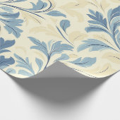 Papier Cadeau Bébé Bleu et crème Flourdissant Design Motif (Coin)